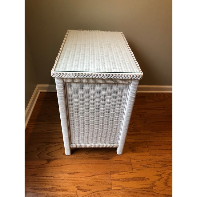 Henry Link White Wicker Dresser With Shelves Chairish