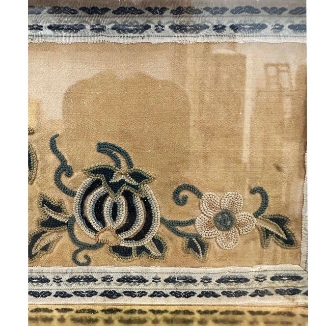 Gold Late 19th Century Pair of Framed Antique Chinese Silk Embroidery Panels For Sale - Image 8 of 14