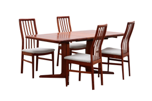 Danish Dining Chairs and Table from Korup, Denmark, 1960s-1970s, Set of 5