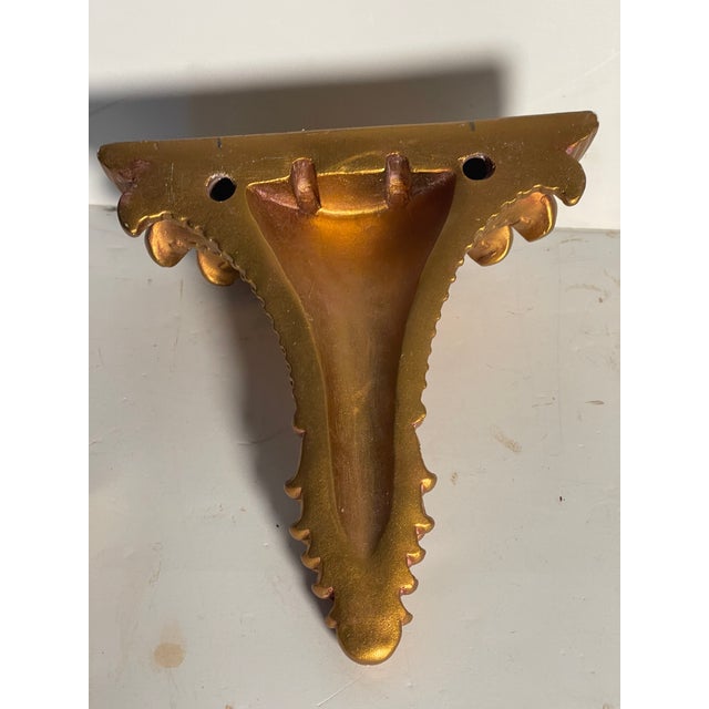 Vintage Ceramic Achantus Wall Bracket Painted Gold For Sale - Image 4 of 4