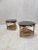 Mid 20th Century Vintage Paul Frankl Style Floating Granite Rattan Side Tables - Pair For Sale - Image 5 of 5