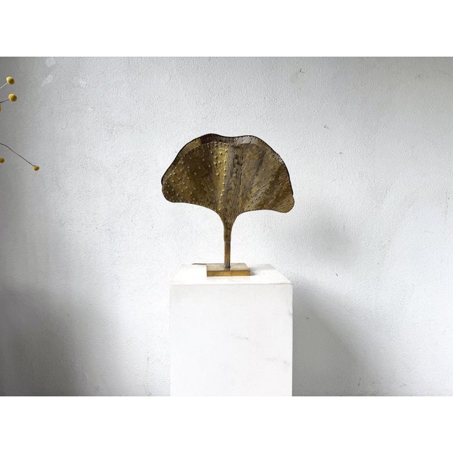 Postmodern Ginkgo Lamp DLG Tommaso Barbi in Brass-Plated Metal, 2000s For Sale - Image 3 of 15