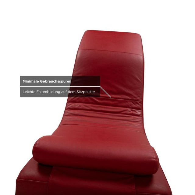 Leather Lounger 680 Red Manual Function from Rolf Benz For Sale - Image 9 of 16