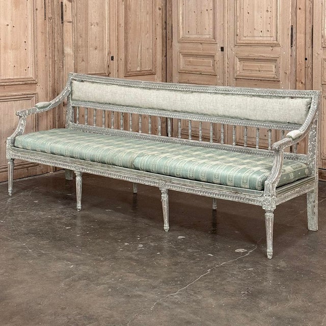 Late 18th Century 18th Century Gustavian Period Bench With Original Scraped Finish For Sale - Image 5 of 18