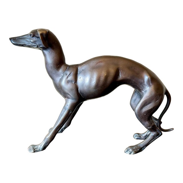 Art Deco Bronze Italian Greyhound Whippet For Sale
