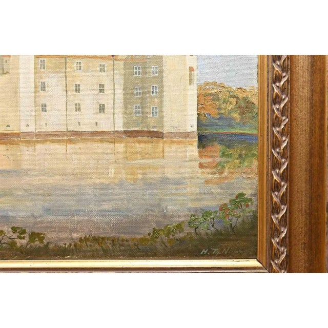 Glücksburg Castle near Flensburg is an original modern artwork realized in the first half of 20th Century Oil on...