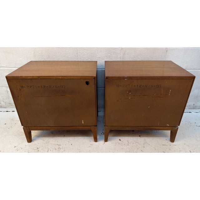 Mid-Century Walnut and Burlwood Arched Nightstands by Thomasville, Pair For Sale - Image 13 of 14