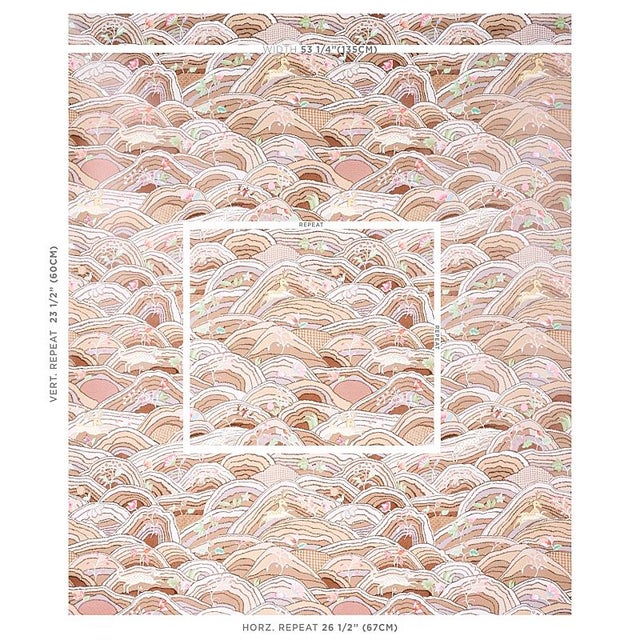 Charming animals gambol within a naive landscape in this endearing wallpaper pattern that’s brimming with detail. Inspired...