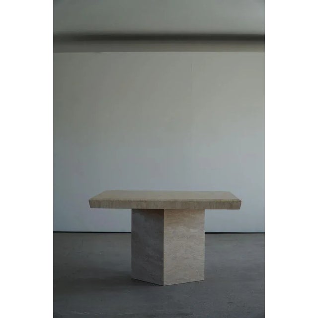 Vintage Scandinavian Square Dining Table in White Marble, 1980s For Sale - Image 13 of 13
