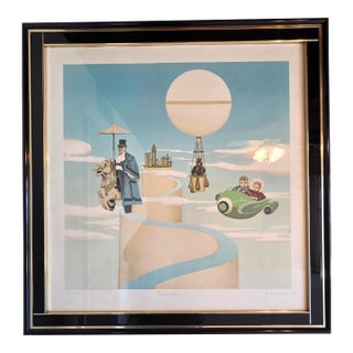 Vintage 1977 Michel Pellus "Flights of Fancy" Art Print For Sale
