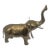 Vintage Large Brass Elephant Sculpture With Raised Trunk For Sale