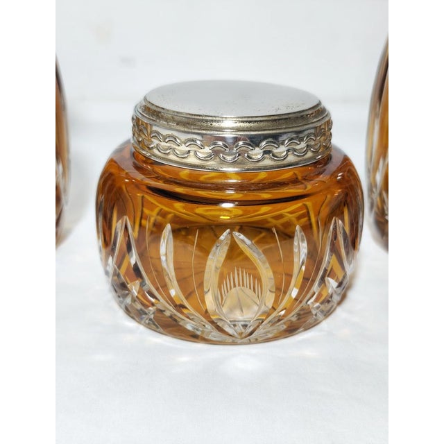 Bohemian Crystal Vanity Set, 1950s, Set of 3 For Sale - Image 9 of 11