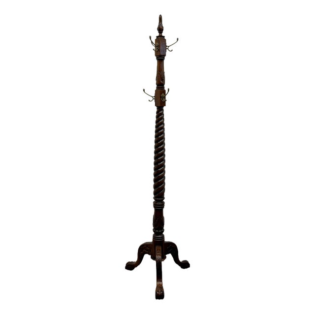 English Teak Coat Rack For Sale
