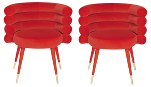 Set of Red Marshmallow Dining Chairs by Royal Stranger