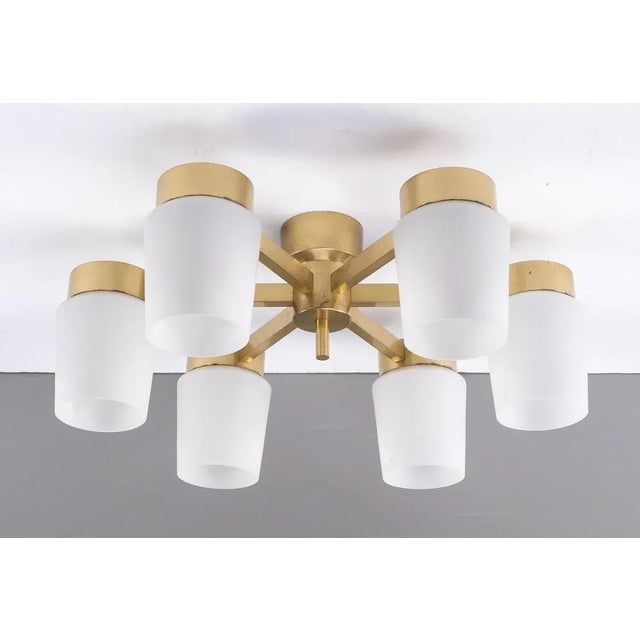 Gold Swedish Ceiling Lamp attributed to Fagerhults, 1960s For Sale - Image 8 of 9