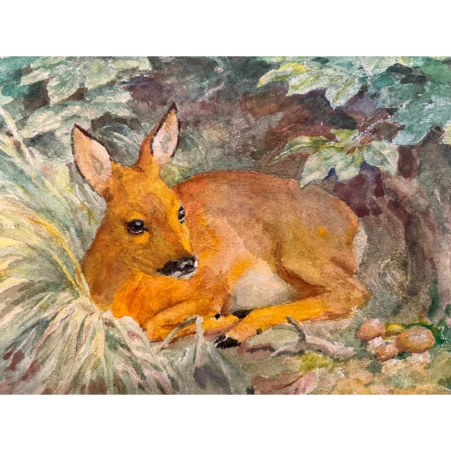 Piet Hein Eek Heinrich Pforr, Resting Deer, 1964, Watercolor For Sale - Image 4 of 11