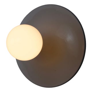 Vintage White Disc-Shaped Flush Mount, Italy, 1960s For Sale