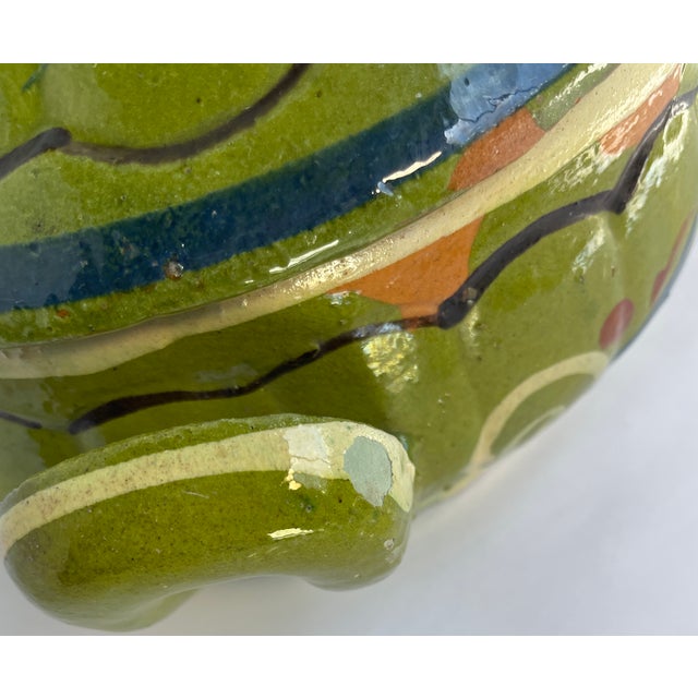 1940s Handmade Mexican Green Lidded Casserole - For Sale - Image 9 of 10