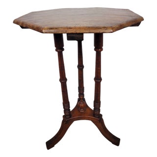 English Victorian Octagonal Occasional Tripod Table in Mahogany, 1890 For Sale