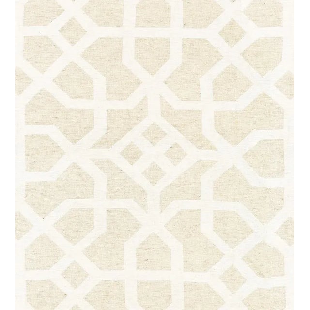 Traditional The House of Scalamandré Linen Lattice Fabric, Natural & Ivory For Sale - Image 3 of 3