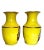 Late 20th Century Pair of Vintage Maitland-Smith Hand Painted Lemon Yellow Asian Portrait Vases For Sale - Image 5 of 11