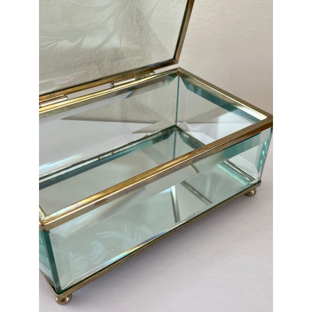 Vintage Italian Art Deco Beveled Glass Box, Italy, 1930 For Sale - Image 10 of 18