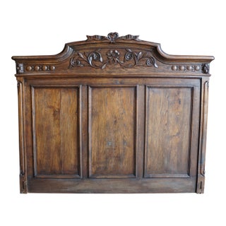 Antique French Oak Headboard ~ Wall Decor For Sale