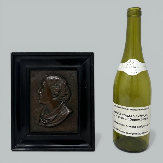 Late 19th Century Antique Bronze Ebony Framed Plaque Portrait of Actor Sir Henry Irving 1838-1905 For Sale - Image 5 of 7