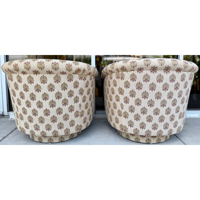 French Country Style Swivel Chairs/a Pair For Sale - Image 4 of 7