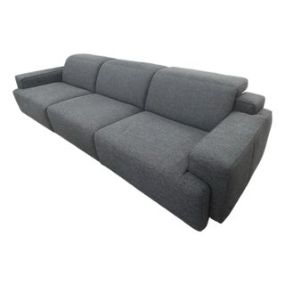 Pristine Contemporary Grey Natuzzi Sofa For Sale