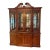 Vintage Ethan Allen Georgian Flame Mahogany Lighted Breakfront Cabinet For Sale