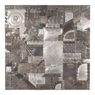 Max Neufeldt Aluminum Collage – Assemblage Sculpture 1985 For Sale