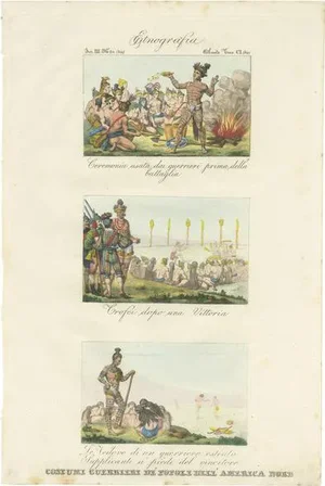 Marmocchi, Warrior Costumes and Scenes of North America, 1845, Print