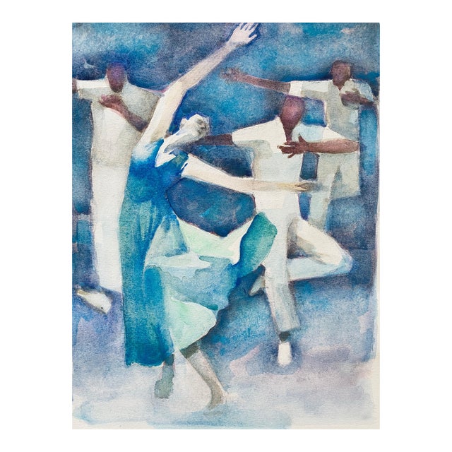 Moses Bagel BahelferPolish French Judaica Watercolor Gouache Painting Original Bauhaus Yiddish Art For Sale