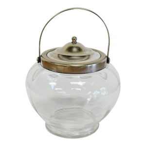 Vintage Clear Glass Biscuit Jar