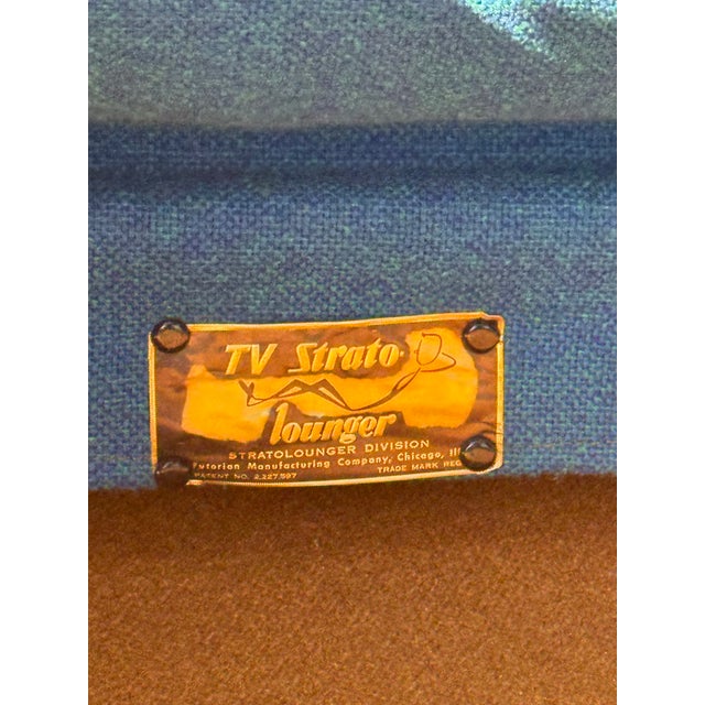 Vintage Tv Strato Lounger Recliner by Futorian in Peacock Blue For Sale - Image 9 of 9