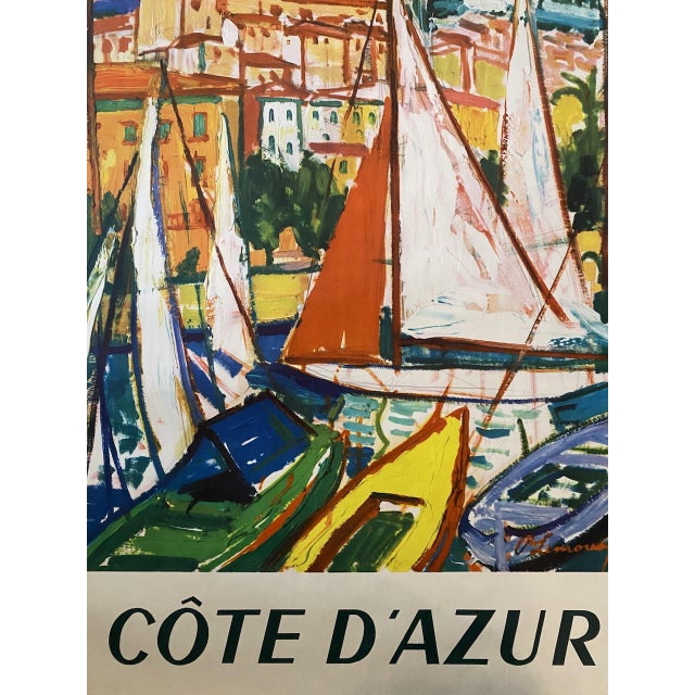 Blue Côte d'Azur Poster by Marcel Limouse, 1960 For Sale - Image 8 of 14