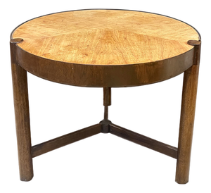 Mid-Century Modern Round Walnut Drum Table in the style of Dunbar, 1950
