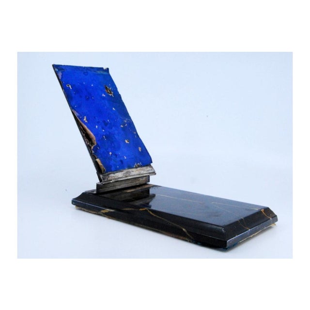 Stone Block Holder with Silver Applications and Raised Lid Flower For Sale - Image 5 of 10