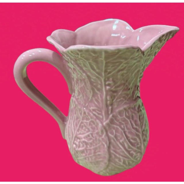 Vintage Pink Cabbage Ware Pitcher Set in the Style of Dodie Thayer - 5 Pieces For Sale - Image 10 of 11