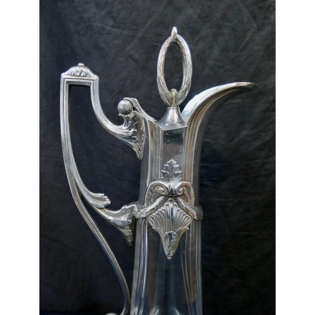 Early 20th Century WMF Crystal & Nickel Plate Wine Claret For Sale - Image 10 of 12