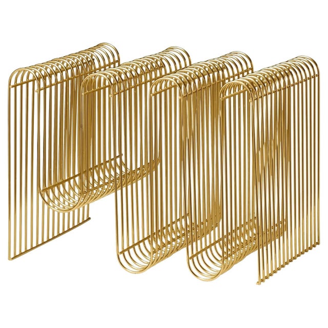 Metal Gold Magazine Holder For Sale - Image 7 of 7