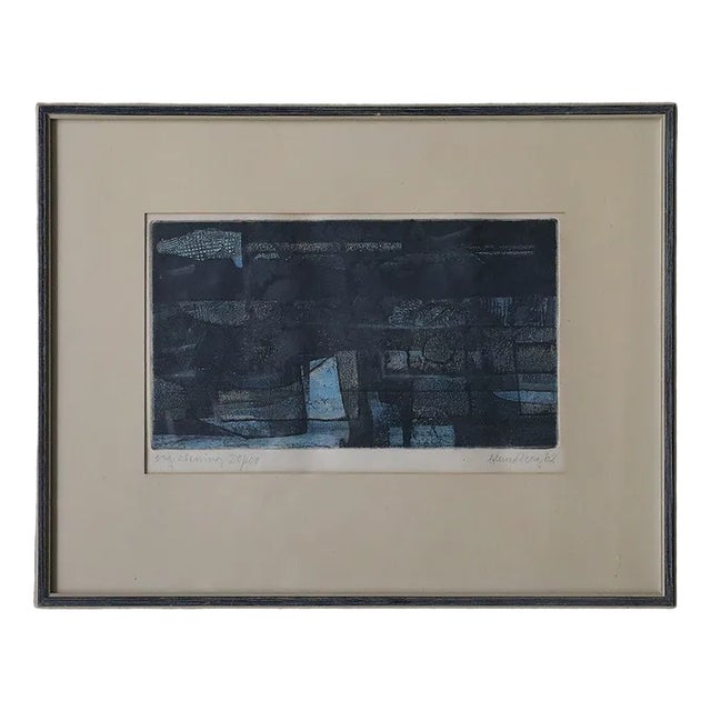 Bertil Lundberg, Komposition, Etching, 1962, Framed For Sale