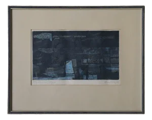 Bertil Lundberg, Komposition, Etching, 1962, Framed