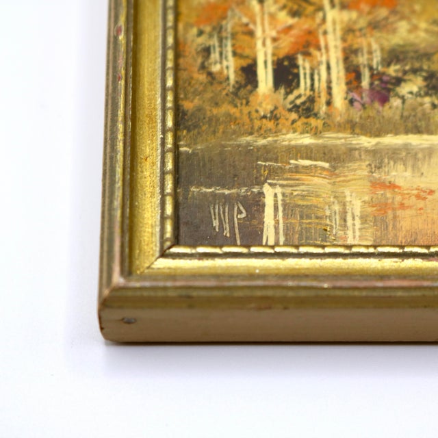 Mid-Century Miniature Rocky Mountain Landscape Oil Painting – Signed Wilson / VVP – Turner Art Gallery Provenance For Sale - Image 4 of 12