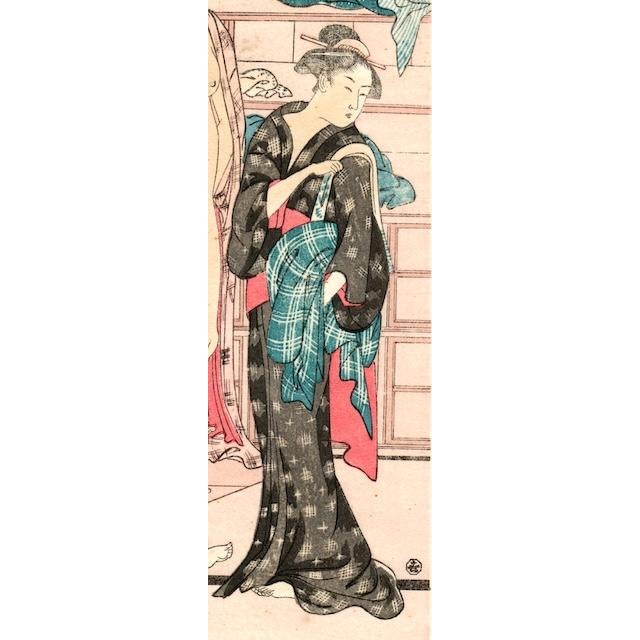 Mid 20th Century After Torii Kiyonaga (1752–1815) Women's Bathhouse (Onna Yu), Right-Hand Panel From a Diptych For Sale - Image 5 of 7