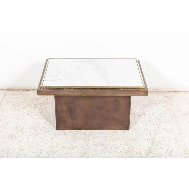 Brown Mid-Century Belgian Chrome & Bronze Coffee Table For Sale - Image 8 of 17
