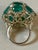 22Ct Natural Emerald, 12 Oval Stone Dome Shape Cocktail Ring 14 Kt Yellow Gold For Sale - Image 12 of 18