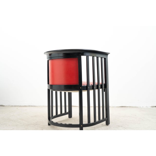 Vintage Armchair in Black-Finished Beech and Red Leather by Josef Hoffmann for Jacob & Josef Kohn For Sale - Image 6 of 18
