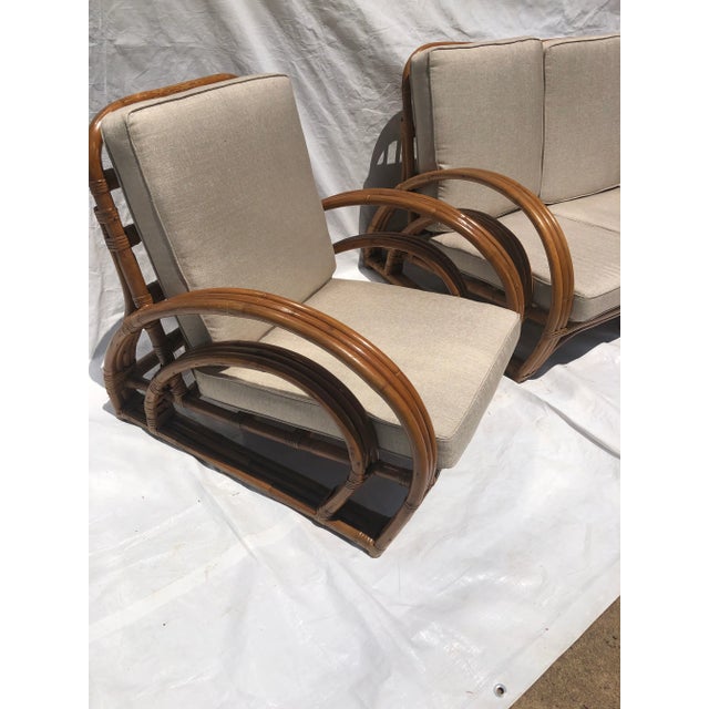 Art Deco Rattan Suite For Sale In Raleigh - Image 6 of 12